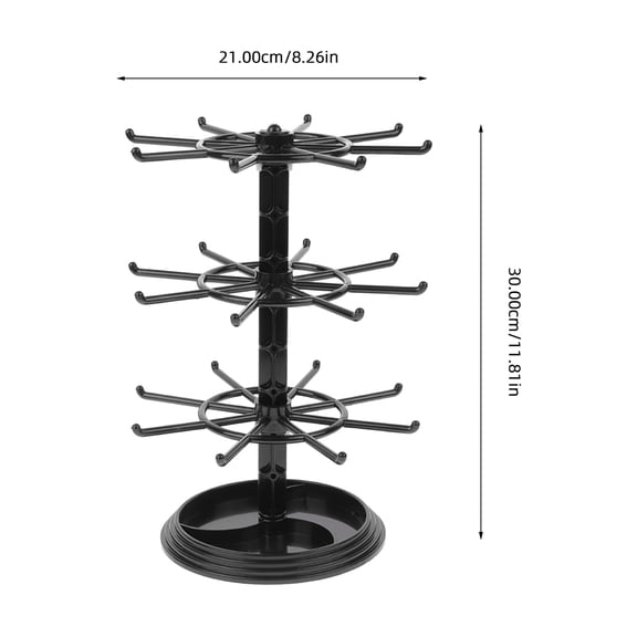 Milisten Keychain Display Stand Jewelry Display Stand Black Plastic 2Pcs
