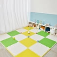 thumbnail image 3 of de juego de espuma Tapetes de yoga de rompecabezas de bebé de EVA de juguete para con bordes Fácil de cortar Amarillo Verde Blanco16 Zulema Alfombras de juego de espuma, 3 of 4
