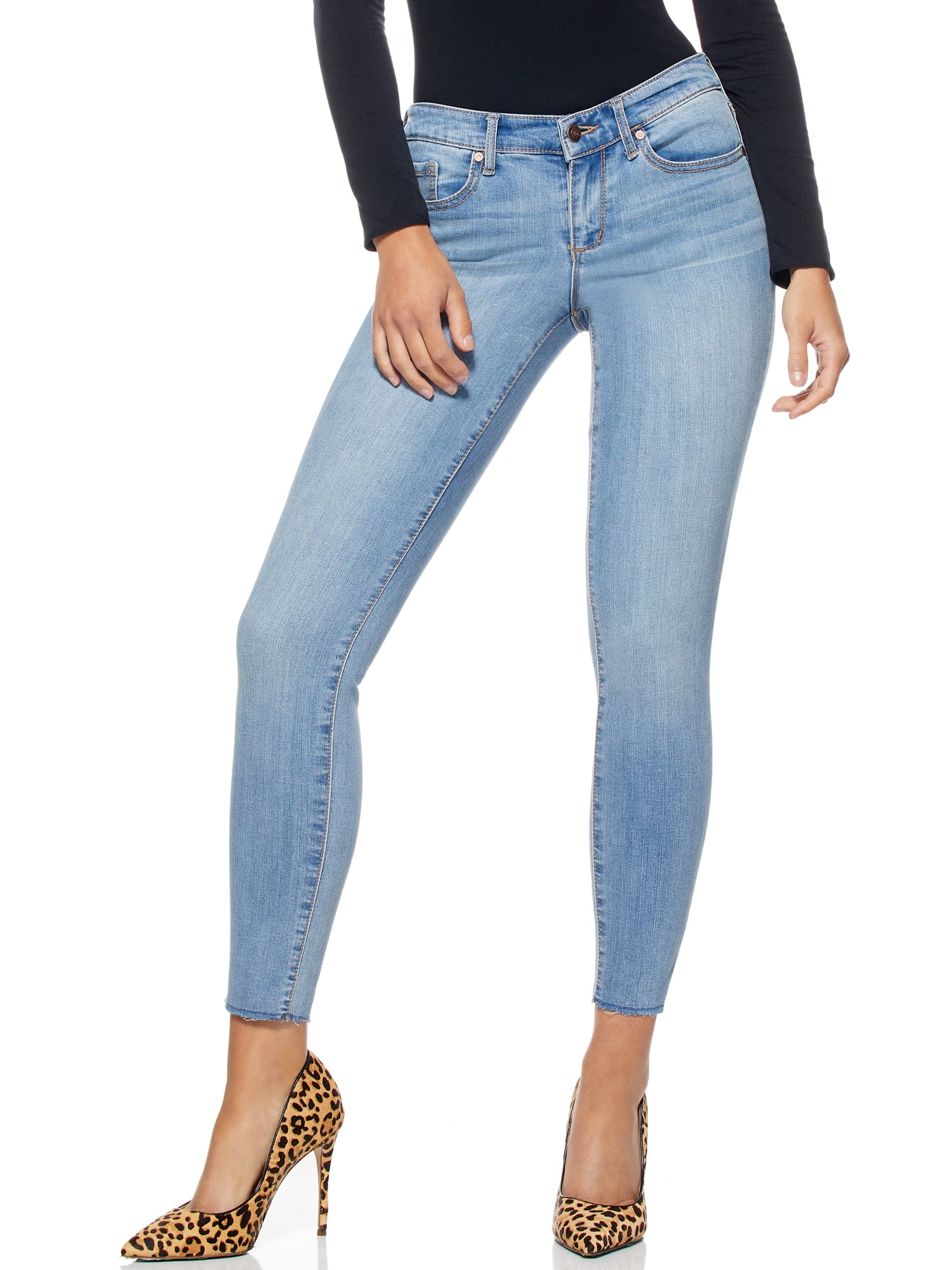 Sofia Jeans by Sofia Vergara Skinny Mid Rise Stretch Ankle Jeans, Regular Inseam - Walmart.com