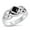 Black Simulated Onyx, variant on CHOOSE YOUR COLOR Simulated Turquoise Celtic Criss Cross Ring .925 Sterling Silver Band Blue CZ Female Size 4