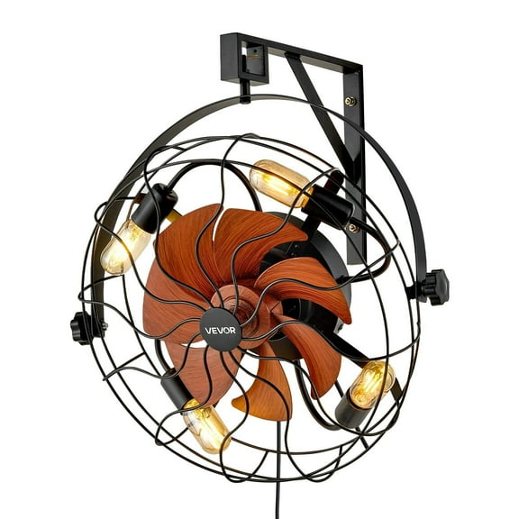 Air King 21" Wall Mount Fan & Light Combo with Handy Remote, 6 Speed Settings, Uses E26 Bulb (Bulb Not Included), Perfect for Any Room