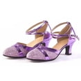 thumbnail image 6 of Women's Latin Dance Shoes Sequin Closed Toe Ballroom Salsa Practice Performance Dance Shoes,39, 6 of 8