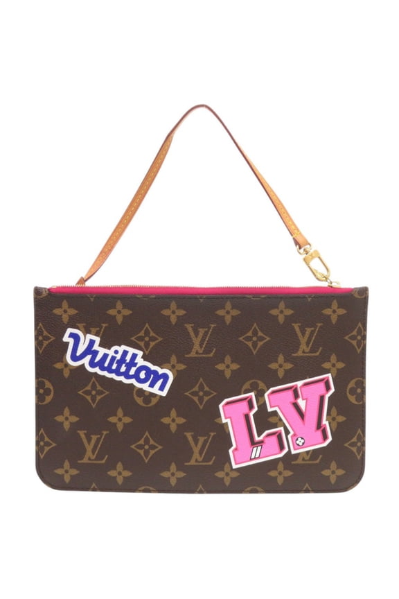 Pre-Owned Louis Vuitton Neverfull Pouch for MM/GM, Monogram Patches Pivoine, Handbag Pouch, LV...