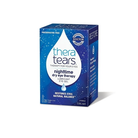TheraTears Nighttime Dry Eye Therapy- Lubricant Eye Gel- Preservative Free- 28 (Best Artificial Tears No Preservatives)