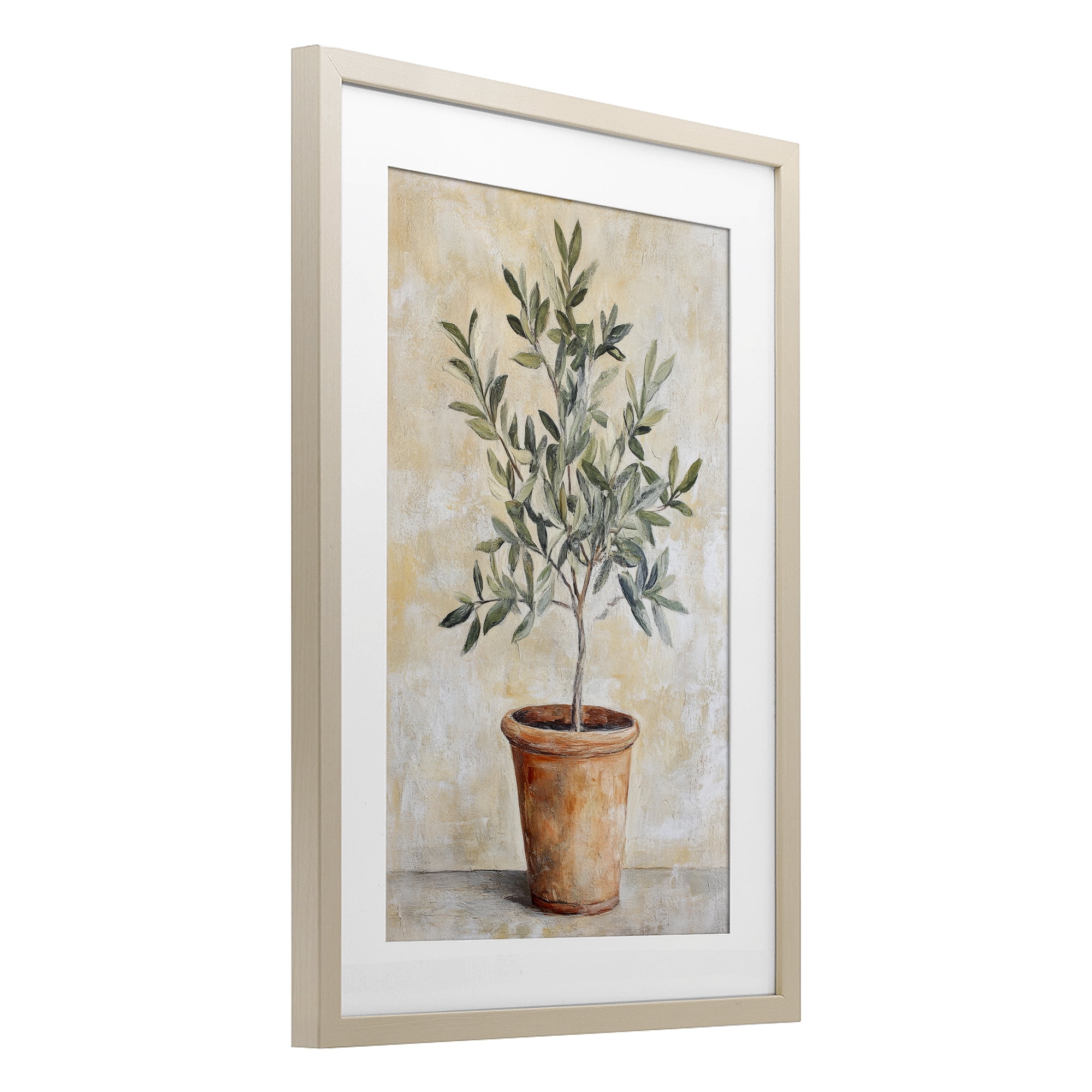 Stupell Industries House Plant in Terracotta Birch Framed Print Under Glass, design by Petal Prints Design