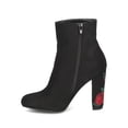 thumbnail image 4 of New Women Wild Diva Blossom-24 Faux Suede Almond Toe Rose Embroidered Ankle Boot, 4 of 5