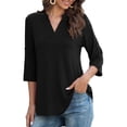 thumbnail image 3 of a.Jesdani Womens Plus Size Tunic Tops 3/4 Roll Sleeve V Neck Casual Blouses m-4x, 3 of 9