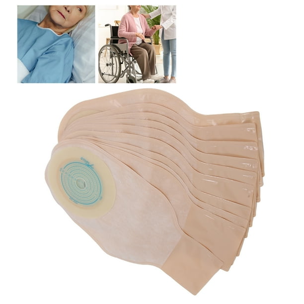 EZSPTO Ostomy Ileostomy Bag,10pcs Ostomy Bag One‑Piece Disposable