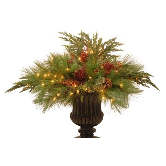 National Tree 30" Decorative Collection White Pine Urn Filler with 135