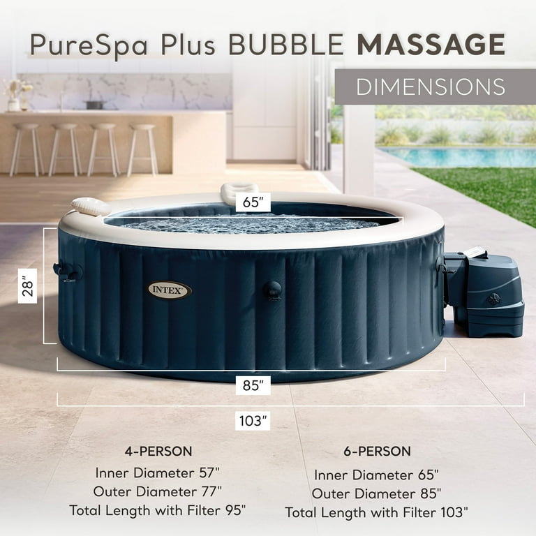 Intex PureSpa Plus Inflatable Hot Tub Spa, Person, Bubble