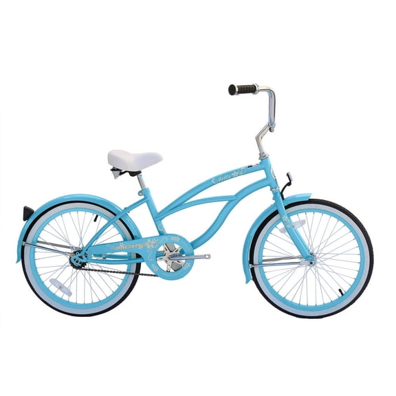 Micargi JETTA 20' Beach Cruiser Coaster Brake Single Speed Stainless Steel Spokes One Piece Crank Alloy Baby Blue Rims 36H Color: BABY BLUE