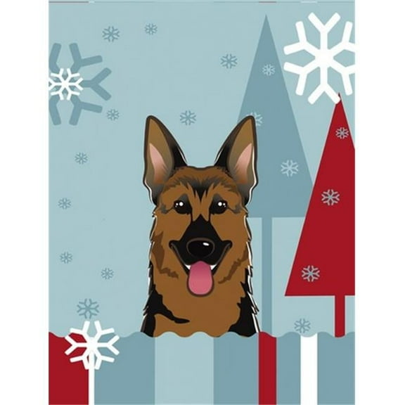 Winter Holiday German Shepherd Flag Canvas House Size