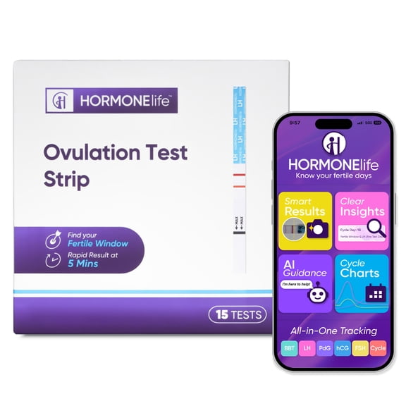 HORMONElife Ovulation Test Strips, LH Surge Detection for Women, Reliable Fertility Tracking Kit, 15 Count