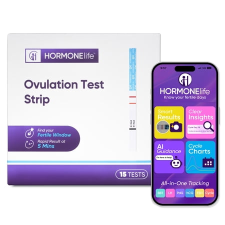 HORMONElife Ovulation Test Strips, LH Surge Detection for Women, Reliable Fertility Tracking Kit, 15 Count