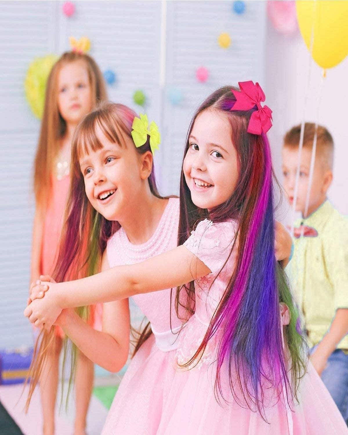 Hair Chalks for Girls, MSDADA Temporary Bright Coloured Hairspray for Kids  Gifts for Girls Age 5 6 7 8 9 10 11 12+ Hair Chalk Comb Hair Dye for Kids  Birthday Party DIY Cosplay Children's Day-8 Color 