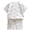 thumbnail image 6 of Lumosvexa Kids Girls Sleepwear Outfits Cotton Short Sleeve and Elastic Waist Shorts Summer Comfort Home Sets 2 Piece White Size 3-6M, 6 of 8