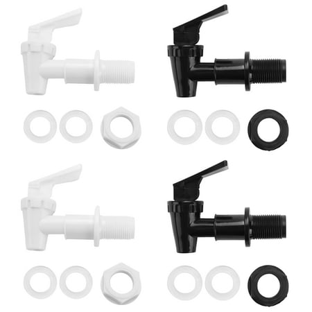 

ILIJIJO 4 Sets Replacement Cooler Faucet Water Jug Dispenser Tap Spigot Spout Water Beverage Lever Pour Dispenser Valve