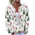 thumbnail image 1 of Christmas Plus Size Sweater for Women 2024 Cute Xmas Printed Cardigans Sweater Open Front Button Down Knit Jacket Coat, 1 of 5