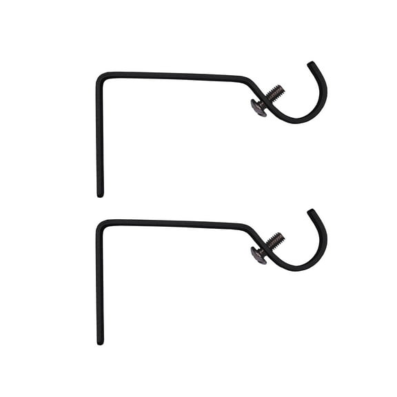 Kenney Black Steel Curtain Rod Mounting Brackets, 5/8 Inch Set of 2