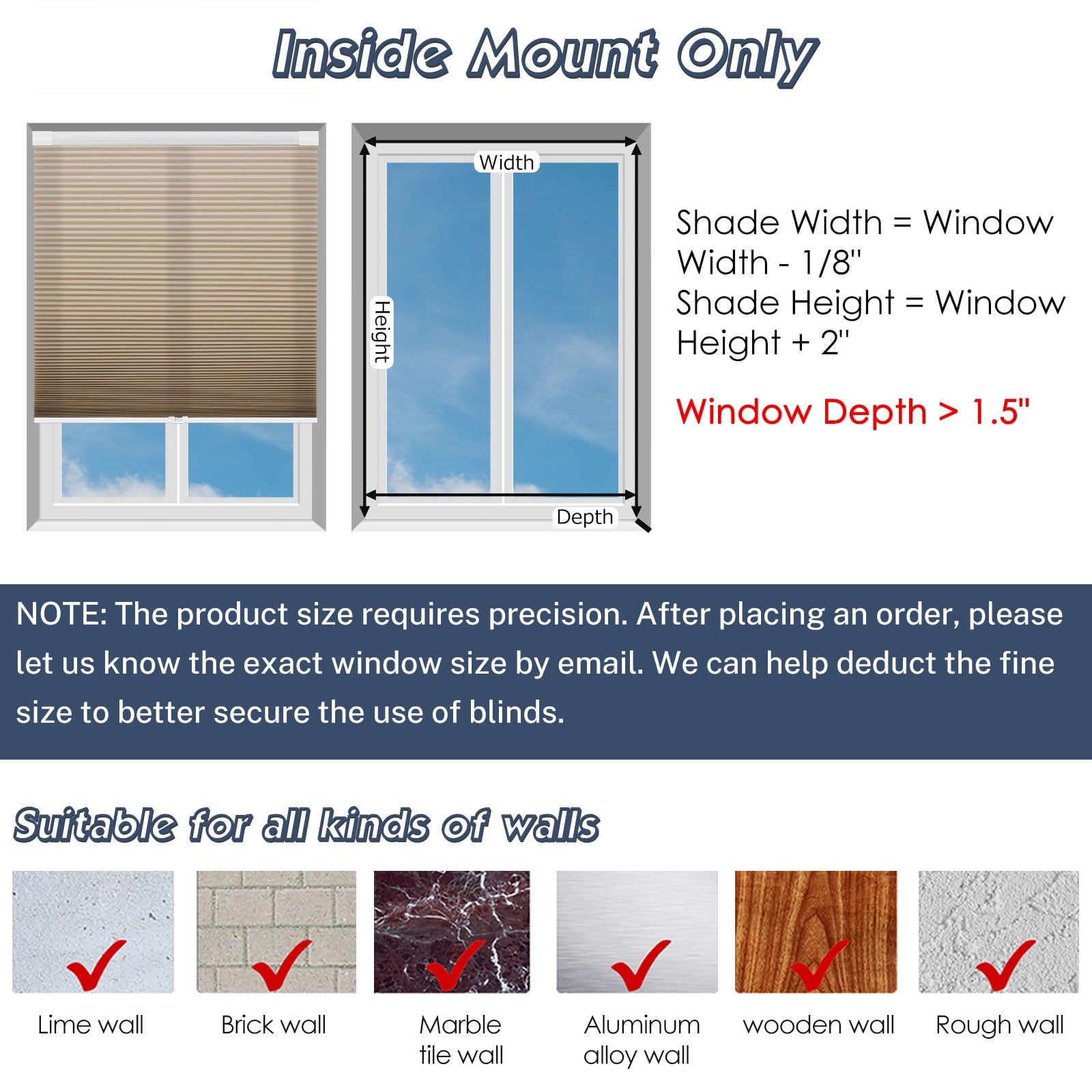 Keego No Drilling Cordless Cellular Shades Honeycomb Window Blinds Easy Installation Heat Insulating Noise Reducing Curtains Semi-Blackout Khaki, 57.5"w x 60"h