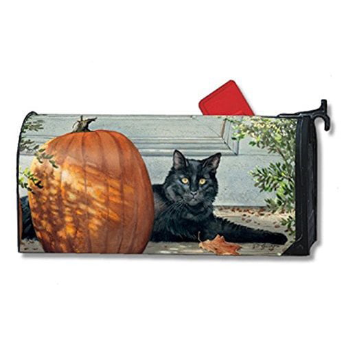 Details about   Mailwrap Halloween Black Cat Mail Box Wrap magnetic mailbox cover Standard 