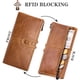 thumbnail image 3 of Vintage women's leather wallet large, RFID protection women's wallet large with 13 card slots with cell phone compartment, large brown, 3 of 5