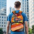 thumbnail image 6 of POLERO Fire Truck Graffiti Design 17 Inch Backpack for Kids, Polyester Large Capacity Front Zipper Pocket School Backpack for Work, 6 of 10