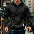 thumbnail image 2 of Hoodies for Men Quater Zip Up Pullover Sweatshirt Casual Workout Mens Hoodies with Pockets, Black, Size XXL, 2 of 6