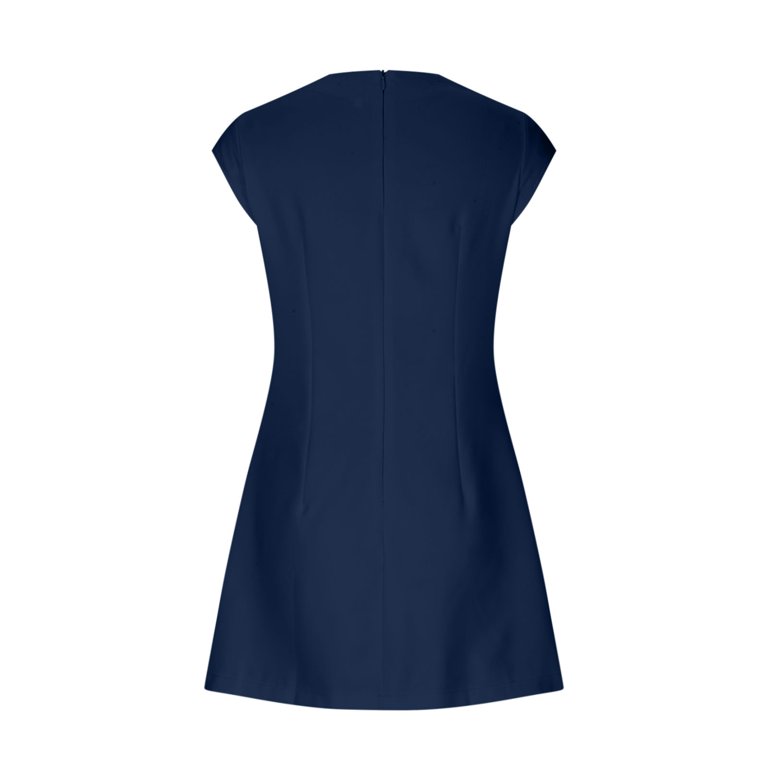 sachin and babi light blue dress 50 Stylish Wedding Guest Dresses for Petites main image 1