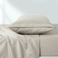 thumbnail image 4 of ESCA Taupe Bed Sheets Set - OEKO-TEX Certified, 4-Piece Set (Flat Sheet, Fitted Sheet, Pillowcases) Twin Size, 4 of 6