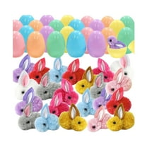 S SERENABLE 24 Pieces Prefilled Easter Eggs Gifts with Toys Classroom Prize Cute Rabbits Easter Eggs Fillers for Children Boys Girls Kids