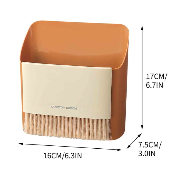Small Dustpan and Brush Set Desktop Mini Wall Mounted Garbage Shovel Small Trash Can for Bedroom Office
