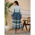 thumbnail image 4 of Juniper The Madhubala Rayon Blue Ethnic Motif Printed Maxi Dress, 4 of 5