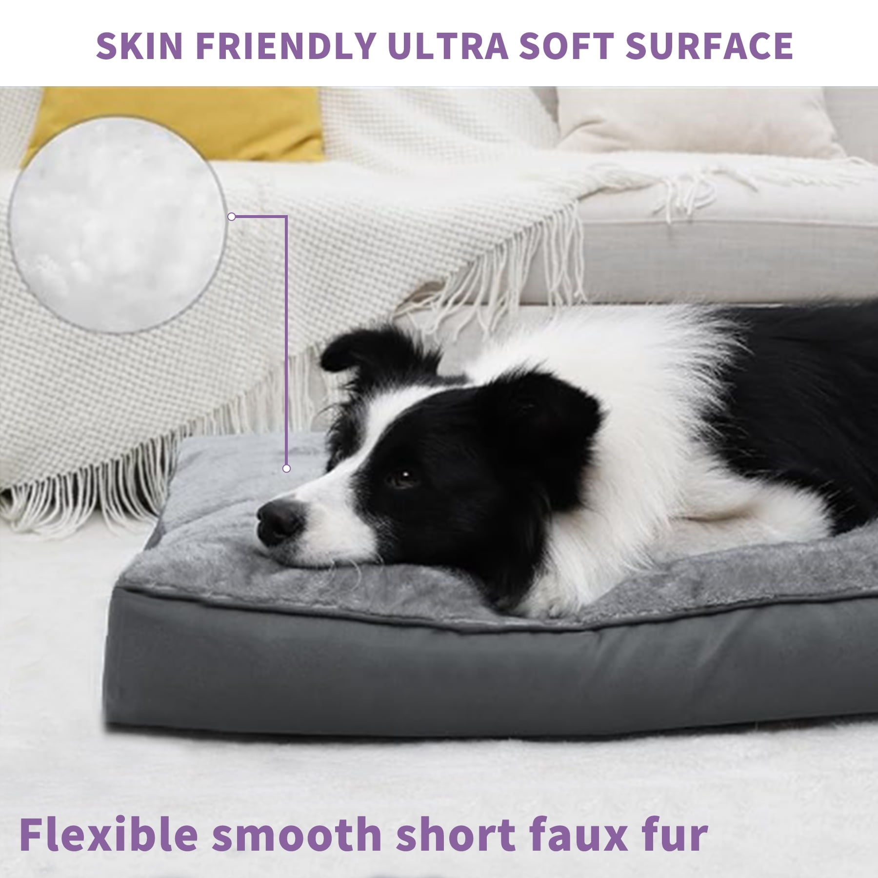 Walpetmar 35" Waterproof Dog Bed for Large Dogs with Removable Washable Cover