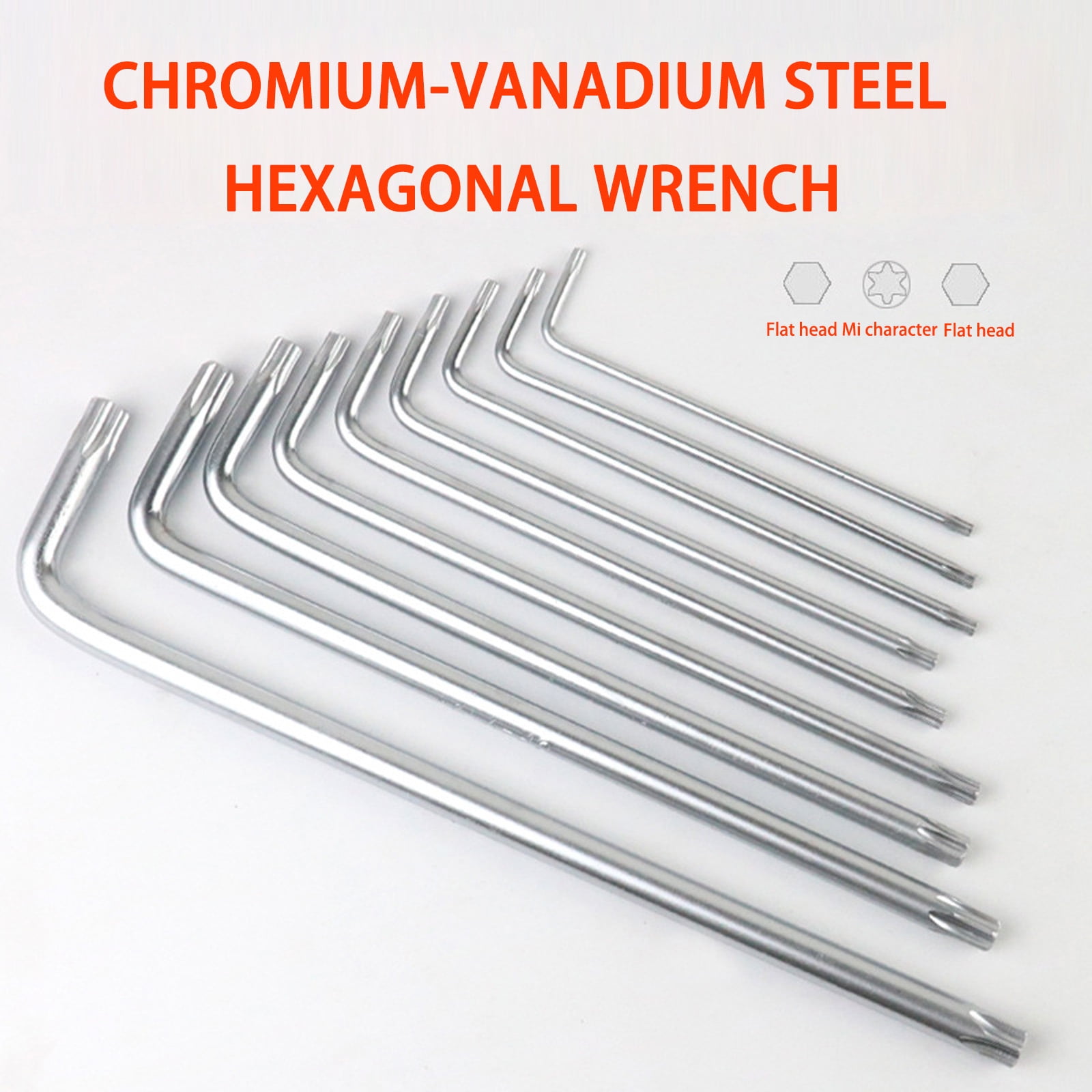 9 Piece L Type Wrench Set Steel Hexagonal Allen Key Tool L Shaped Wrenches For Automotive Repair And DIYer Maintenance