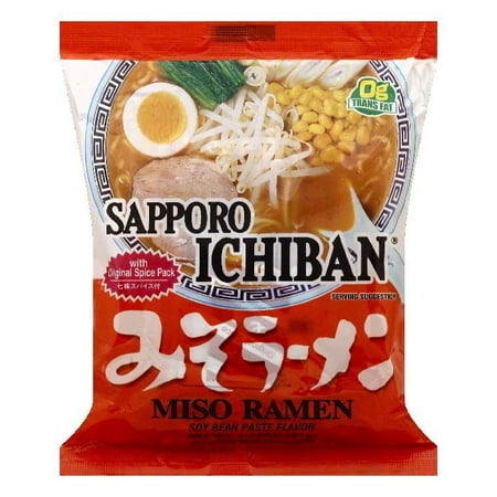 Sapporo Ichiban Soy Bean Paste Flavor Miso Ramen, 3.55 OZ (Pack of