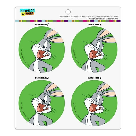 Looney Tunes Bugs Bunny Refrigerator Fridge Locker Vinyl Circle Magnet Set