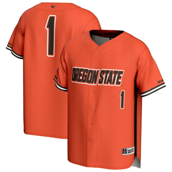 Men's GameDay Greats #1 Orange Oregon State Beavers Lightweight Baseball Fashion Jersey