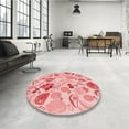 thumbnail image 3 of Ahgly Company Indoor Square Patterned Valentine Red Area Rugs, 8' Square, 3 of 6