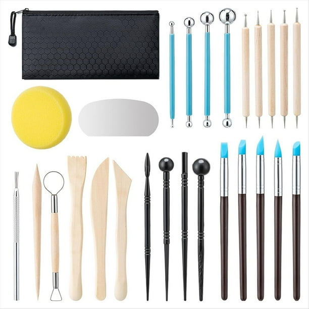 Kit Herramientas Arcilla, 27 Piezas Herramientas Cerámica, Práctico Kit Herramientas para Esculpir Arcilla Polimérica, Juego Herramientas Arcilla Al Aire para Niños