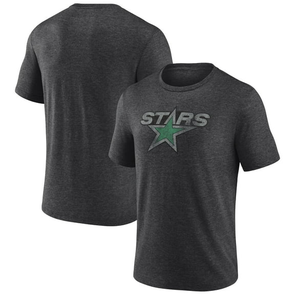 Men's  Charcoal Dallas Stars Wraparound Tri-Blend T-Shirt