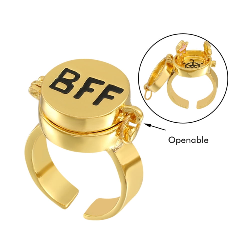 2Pcs BFF Letter Rings Adjustable Open Rings for Best Friends Friendship Rings Set Gifts Jewelry for Women Girls Walmart
