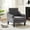 Dark Grey, variant on Mid Century Modern Upholstered Accent Chair with Armrests and Side Pocket, Chenille Fabric, Solid Wood Legs, Comfy Reading Seat for Living Room, Bedroom, Beige