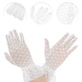 thumbnail image 2 of Unique Bargains 1 Pair Sunblock Mittens Heart Sun Block Driving Gloves for Women White, 2 of 5