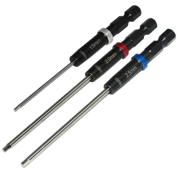 MIP RC Hex Bit Set and Tool Kit 9612 (1.5mm, 2.0mm, 2.5mm) – Hex Head Allen Wrench Drill Tools and Tool Bits for Screwdrivers, Electric Screwguns, an