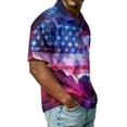 thumbnail image 6 of 250th Anniversary Men's Patriotic Zip Polo Shirt, 1776-2026 Flag Print, Quarter-Zip Collar, Short Sleeve, 4th of July, Commemorative Events, Parades, Summer Casual Wear Deep Red XXL, 6 of 9