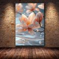 thumbnail image 4 of Mudket Framed,Pink Flower Canvas Wall Art,Ready to Hang,Floral Canvas Print,Modern Botanical Wall Decor,Elegant Floral Artwork,for Bedroom Bathroom Office Decor - 12"L x 8"W, 4 of 10