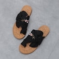 thumbnail image 3 of LEEYNEER Women Sandals Clearance 2023! Women‘s Flip-Flops Extremely Comfy Slides Sandals Embroidered Flowers Slippers Sandals Casual Flip-Flops Slippers Summer Athletic Outdoor Beach Sand, 3 of 6