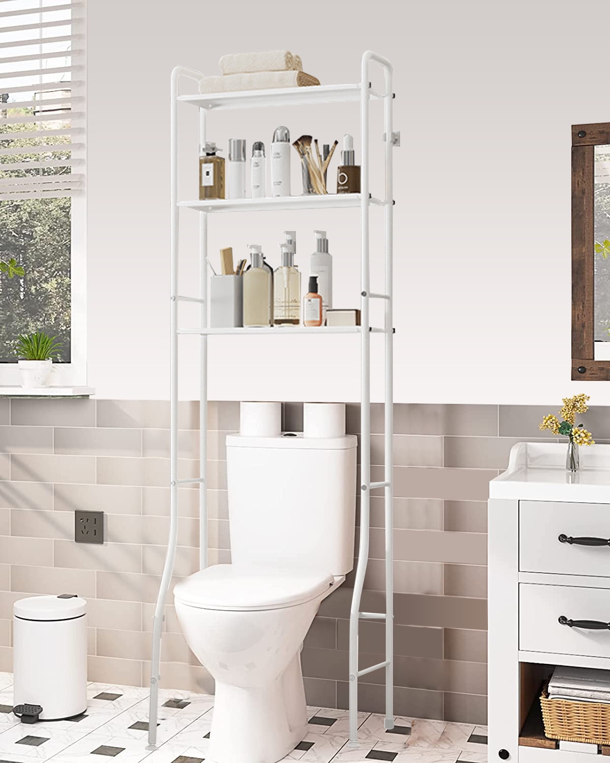 Over The Toilet Shelf, 3 Tier Shelf Bathroom Space Saver, Bathroom