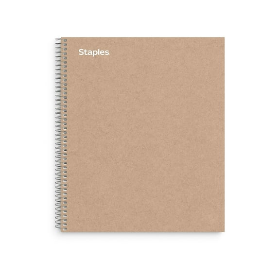 Staples Premium 1-Subject Notebook 8.5" x 11" College Ruled 100 Sheets Brown 3/Pack ST52121NVS